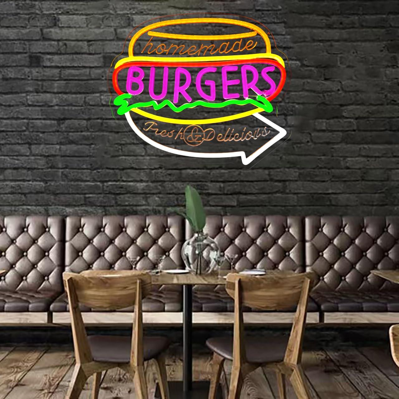 Homemade Burgers Neon Sign USB - Homemade Food Snacks review and price