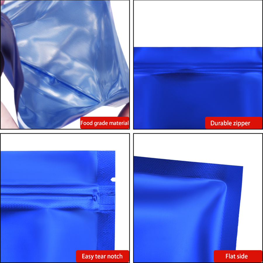 100pcs Matte Blue Foil Zipper  - Homemade Food Snacks review and price